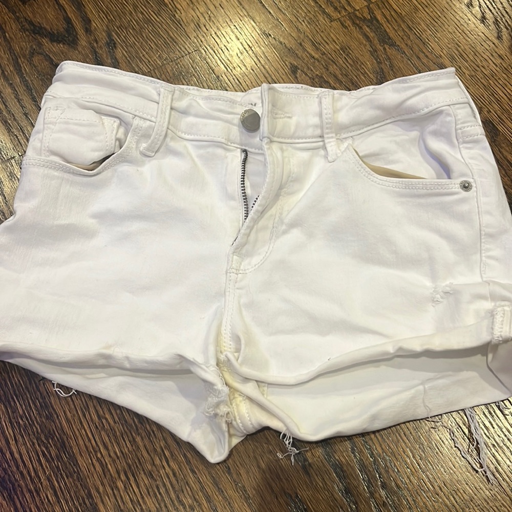White jean shorts